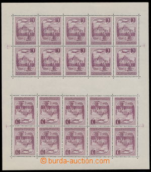 155085 - 1951 Pof.L34TL, Czechoslovak bath 10Kčs purple-red, complet