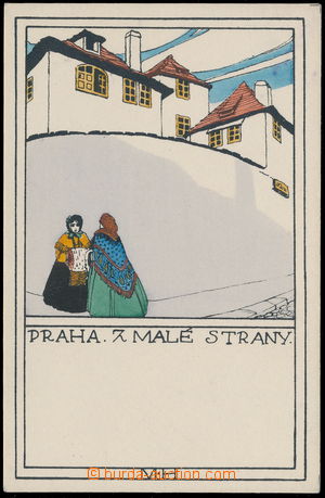 155166 - 1919 PRAHA, Z Malé Strany, litografie, signováno MH, vydal
