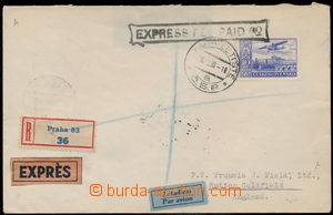 155192 - 1930 R+Ex+Let-dopis adresovaný do Anglie, vyfr. zn. 10Kč, 