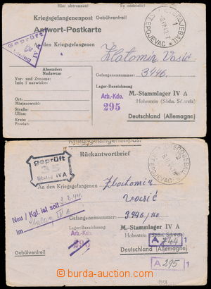 155244 - 1943-44 M. STAMLAGER IVA, 2ks lístků adresovaných na srbs