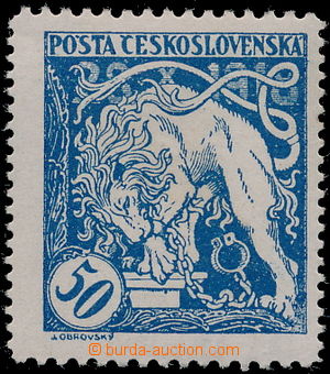 155442 -  Pof.29B, Lion Breaking its Chains 50h blue, line perforatio