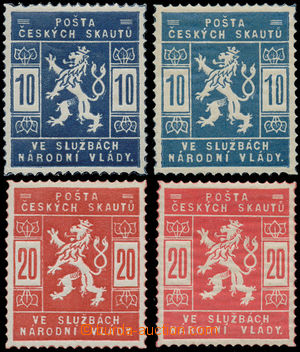 155513 - 1918 Pof.SK1+1a and SK2 + 2a, Scout 10h blue also light blue