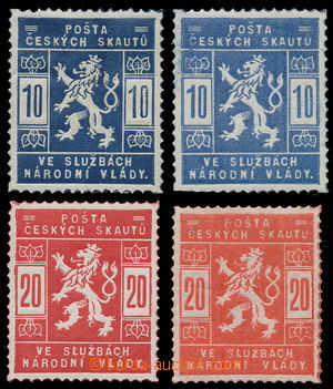 155515 - 1918 Pof.SK1+1a and SK2 + 2a, Scout 10h blue also light blue