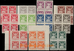 155677 -  Pof.151A-161A, complete set in blocks of four, some margina