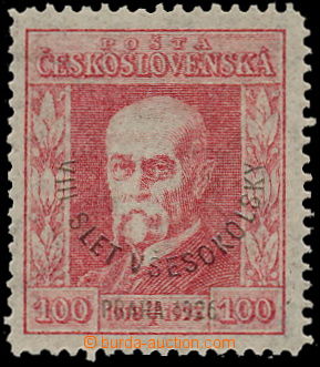 155687 - 1926 PLATE PROOF  Pof.184, VIII. Sokol festival, 100h red, p