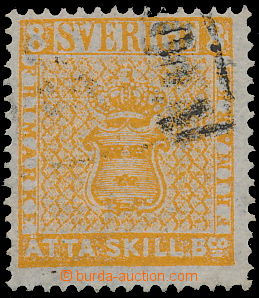 155792 - 1855 Mi.4a, Znak 8 Skill oranžová; bezvadný kus zk. Matl,