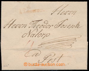 155805 - 1785 dopis zaslaný do Pešti s červeným uherským razítk
