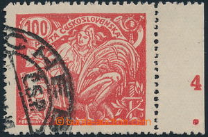 155877 -  Pof.173A, 100h červená s pravým okrajem a DČ4, pěkný 