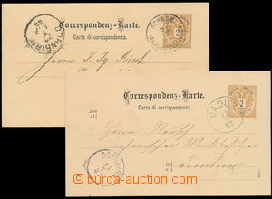 155901 - 1887-1888 Mi.P45, 2x forerunner p.stat, correspondence card 