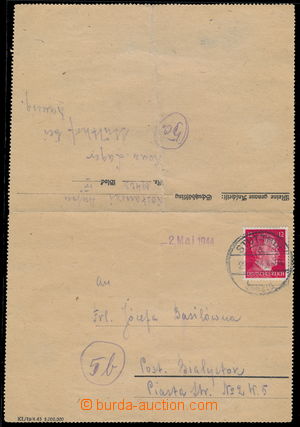 155921 - 1944 KT STUTTHOF  předtištěná zálepka, zasláno do Bial