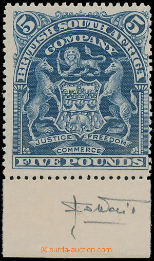 155928 - 1898 SG.92, Znak £5 tmavě modrá s dolním okrajem; kr