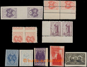 155929 - 1920-1921 CENTRAL LITHUANIA, 9 pcs of or pairs with double p
