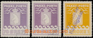 155930 - 1937 GRÓNSKO  Mi.13(2x), 14, Balíkové PAKKE PORTO 70 