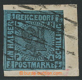 155940 - 1861 Mi.1a, Coat of arms ½Sh Prussian blue, very nice p