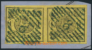 155945 - 1861 Mi.11, Coat of arms in oval 1Gr, pair on cut square wit