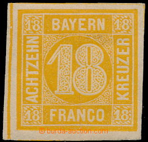 155947 - 1850 Mi.7, Číslice v kruhu 18kr žlutá; bezvadný kus s p