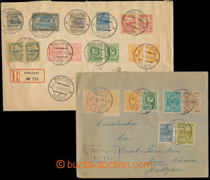 156026 - 1919-1920 2x Reg letter abroad, with mixed franking 1918/191
