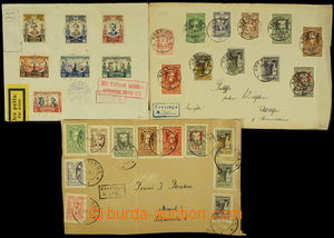 156029 - 1921-1930 Reg and airmail letter to Germany with Mi.307-313,
