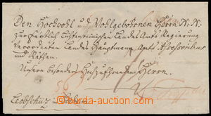 156044 - 1779 dopis z Opavy, červeným inkoustem TROPPAU, vyznačena