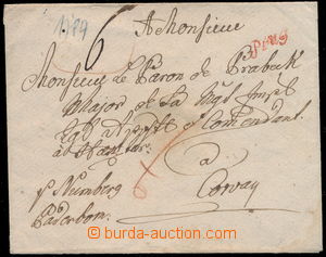 156045 - 1784 dopis (obálka) z Prahy do Vestfálska přes Norimberg 