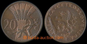 156120 - 1947 20h, year 1947 RRR, on reverse rare error coinage; qual