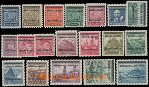 156154 - 1939 Pof.1-19, Overprint issue, complete; 12 pcs of exp. by 