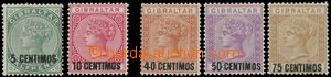 156194 - 1889 SG.15-16 and 19-21, Queen Victoria with Opt CENTIMOS, i