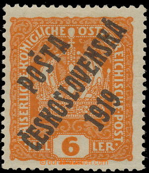 156202 -  Pof.35a, Koruna 6h oranžová, černý přetisk, II. typ, z