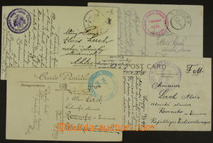 156217 - 1919 FRANCIE  sestava 4ks pohlednic,1x nefrankovaná pohledn