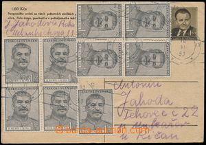156415 - 1953 korespondenční lístek 1,50Kčs dofr. 9x zn. Stalin 1