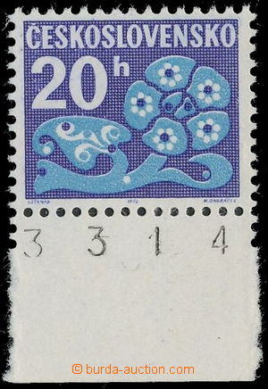 156439 - 1971 Pof.D93xb, Postage due stmp - flowers 20h with lower ma