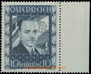 156459 - 1936 Mi.588, Dollfuß 10Sch, s pravým okrajem archu, stopa 