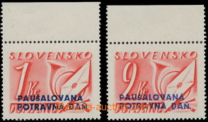 156550 - 1943 Alb.PD3, 4, Postage due stmp 1Ks and 2 Koruna with over