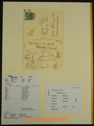 156570 - 1936 FOTBAL pohlednice z Vídně s podpisy hráčů z reprez
