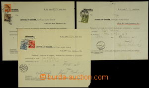 156625 - 1941-1943 sestava 3ks notářských návratek, různé frank
