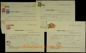 156626 - 1941-1943 sestava 4ks notářských návratek, různé frank
