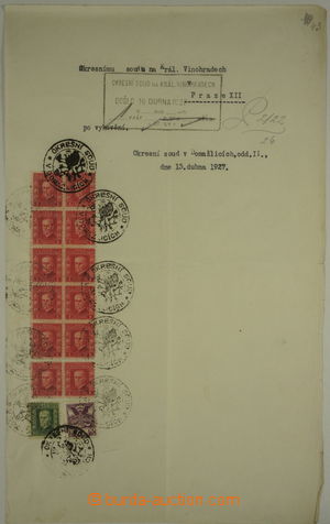 156631 - 1927 FISKÁL  vyúčtování soudních poplatků uhrazených