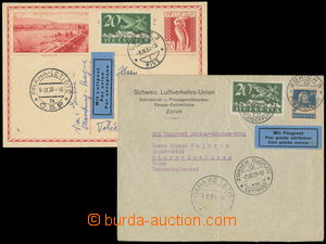 156870 - 1929-30 comp. of 2 air-mail entires addressed to ČSR:  a) c