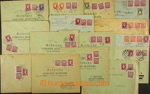 156954 - 1939 sestava 15ks firemních dopisů se smíšenými frankat