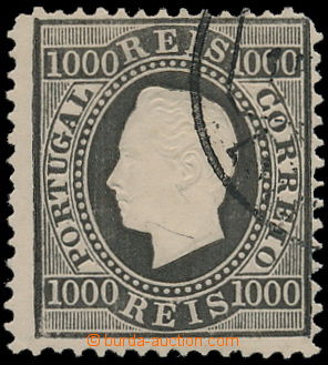 156981 - 1884 Mi.61B, Luis I. 1000R černá, ŘZ 12½, kat. 110