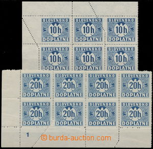 157009 - 1939 Alb.D2, 10h modrá, rohový 6-blok + Alb.D3, 20h modrá