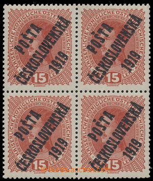 157064 -  Pof.38, Charles 15h brown, block of four, STD - joined subt
