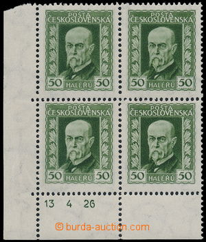 157097 - 1925 Pof.188A, Masaryk 50h green, Neotypie (gravure-print), 