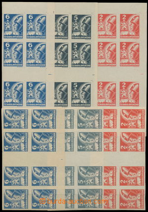 157144 -  Pof.354-356Ms+Mv, pair 4-stamps vertical also horiz. gutter