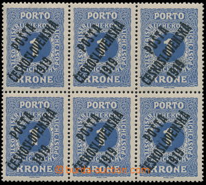 157170 -  Pof.80, Doplatní - malé číslice 1K modrá, v 6ti-bloku 