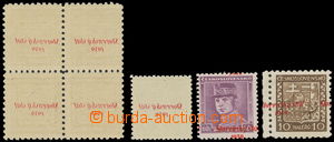 157179 - 1939 Alb.3, 8, 10, vady přetisku, obtisk Znak 10h 4-blok + 