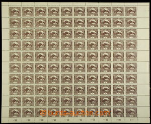157225 -  Pof.1C, 1h brown, complete 100-stamps sheet, line perforati