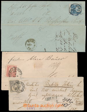 157249 - 1871 3 letters with stamps Franz Joseph copper print, contai