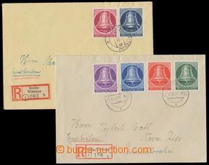 157251 - 1952-53 sestava 2ks R-dopisů adresovaných do ČSR vyfr. zn