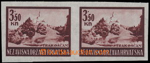 157298 - 1943-1944 NEVYDANÁ  Zámek Trakoščan 3,50Kn tmavě hnědo
